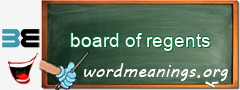 WordMeaning blackboard for board of regents